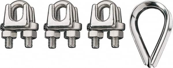 Ronstan - 5/8" Wire Rope Thimble Clip Kit - 316 Stainless Steel, Electropolished - Exact Tooling