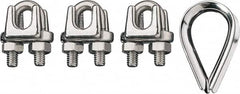Ronstan - 3/32" Wire Rope Thimble Clip Kit - 316 Stainless Steel, Electropolished - Exact Tooling