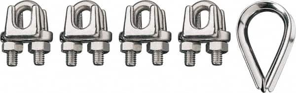 Ronstan - 3/4" Wire Rope Thimble Clip Kit - 316 Stainless Steel, Electropolished - Exact Tooling