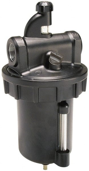 Parker - 3/4 NPT Port, 250 Max psi, Heavy-Duty Lubricator - Zinc Bowl with Sight Glass, Cast Aluminum Body, 325 CFM, 150°F Max, 4.97" Wide x 11.44" High - Exact Tooling