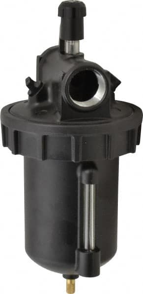 Parker - 1 NPT Port, 250 Max psi, Heavy-Duty Lubricator - Zinc Bowl with Sight Glass, Cast Aluminum Body, 350 CFM, 150°F Max, 4.97" Wide x 11.44" High - Exact Tooling