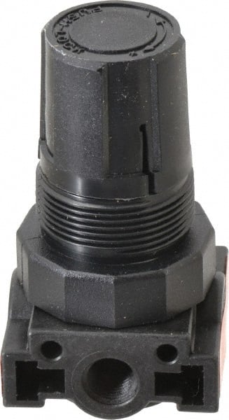 Parker - 1/4 NPT Port, Plastic Miniature Regulator - 0 to 125 psi Range, 150 Max psi Supply Pressure, 1/8" Gauge Port Thread, 1.6" Wide x 3.1" High - Exact Tooling