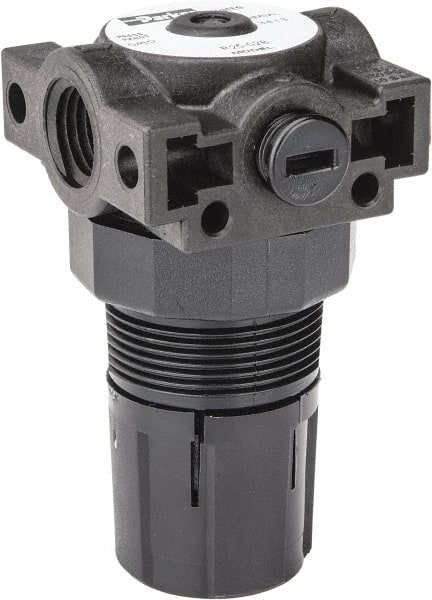 Parker - 1/4 NPT Port, Plastic Miniature Regulator - 0 to 60 psi Range, 150 Max psi Supply Pressure, 1/8" Gauge Port Thread, 1.6" Wide x 3.1" High - Exact Tooling