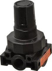 Parker - 1/4 NPT Port, Plastic Miniature Regulator - 0 to 25 psi Range, 150 Max psi Supply Pressure, 1/4" Gauge Port Thread, 2.06" Wide x 3.43" High - Exact Tooling