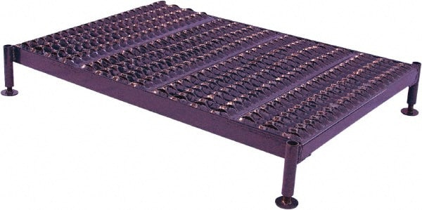 Ballymore - 14" 1 Step Work Platform - Work Platform, 500 Lb Capacity, 14" Platform Height, 24" Base Width x 97" Base Depth, Heavy-Duty Serrated Grating - Exact Tooling