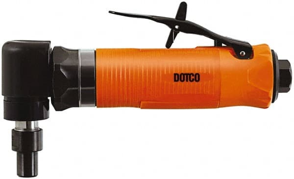 Dotco - 1/4" Collet, Angle Handle, Air Angle Die Grinder - 20,000 RPM, Front Exhaust, 23 CFM, 0.4 hp, 90 psi, 1/4" Inlet - Exact Tooling