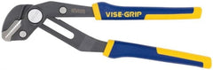Irwin - 8" OAL, 1-3/4" Jaw Length, Groovelock Pliers - Serrated Jaw, Straight Head, ProTouch Handles - Exact Tooling