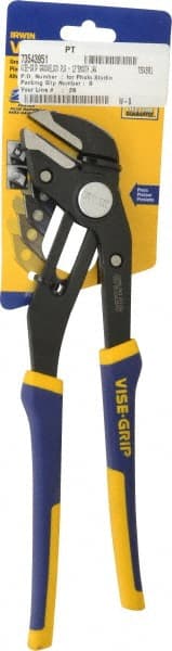 Irwin - 12" OAL, 2-3/4" Jaw Length, Groovelock Pliers - Smooth Jaw, Smooth Head, ProTouch Handles - Exact Tooling