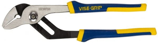 Irwin - 10" OAL, 2" Jaw Length, Groove Joint Pliers - Serrated Jaw, Straight Head, ProTouch Handles - Exact Tooling