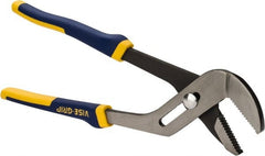 Irwin - 12" OAL, 2-1/4" Jaw Length, Groove Joint Pliers - Serrated Jaw, Straight Head, ProTouch Handles - Exact Tooling