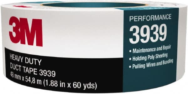 3M - 1" x 60 Yds Silver Duct Tape - 9 mil, Rubber Adhesive - Exact Tooling