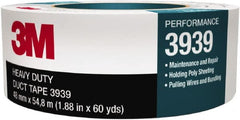 3M - 1" x 60 Yds Silver Duct Tape - 9 mil, Rubber Adhesive - Exact Tooling