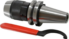 Interstate - BT40, 0 to 1/2" Capacity, Integral Shank Drill Chuck - Keyless, Taper Shank - Exact Tooling