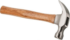 Stanley - 13/16 Lb Head, Curved Claw Nail Hammer - 13-1/2" OAL, High Carbon Steel Head, 1-3/16" Face Diam, Smooth Face, Wood Handle - Exact Tooling