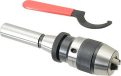 Interstate - R8, 1/64 to 1/2" Capacity, Integral Shank Drill Chuck - Keyless, Taper Shank, 50.5mm Sleeve Diam - Exact Tooling