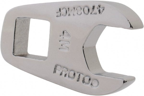 Proto - 8mm 1/4" Drive Chrome Crowfoot Wrench - 21/32" Head Diam x 0.218" Head Thickness, 0.98" OAL - Exact Tooling