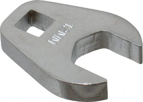 Proto - 1/4" Drive, 12mm, Chrome Finish, Crowfoot Wrench - 61/64" Head Diam, 1.17" OAL, 0.218" Head Thickness - Exact Tooling
