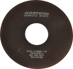Norton - 4" Diam x 1-1/4" Hole x 0.02" Thick, 320 Grit Surface Grinding Wheel - Diamond, Type 1A1, Extra Fine Grade, Resinoid Bond - Exact Tooling