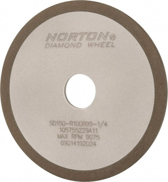 Norton - 4" Diam x 3/4" Hole x 1/8" Thick, 150 Grit Surface Grinding Wheel - Diamond, Type 1A1, Very Fine Grade, Resinoid Bond - Exact Tooling