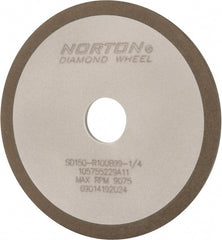 Norton - 4" Diam x 3/4" Hole x 1/8" Thick, 150 Grit Surface Grinding Wheel - Diamond, Type 1A1, Very Fine Grade, Resinoid Bond - Exact Tooling