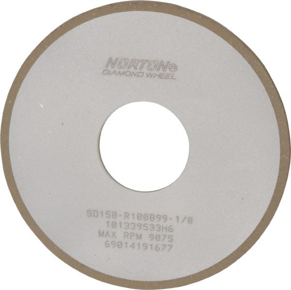 Norton - 4" Diam x 1-1/4" Hole x 1/8" Thick, 150 Grit Surface Grinding Wheel - Diamond, Type 1A1, Very Fine Grade, Resinoid Bond - Exact Tooling