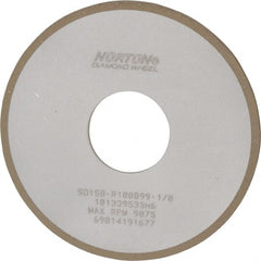 Norton - 4" Diam x 1-1/4" Hole x 1/8" Thick, 150 Grit Surface Grinding Wheel - Diamond, Type 1A1, Very Fine Grade, Resinoid Bond - Exact Tooling
