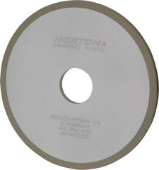 Norton - 6" Diam x 1-1/4" Hole x 1/4" Thick, 100 Grit Surface Grinding Wheel - Diamond, Type 1A1, Fine Grade, Resinoid Bond - Exact Tooling