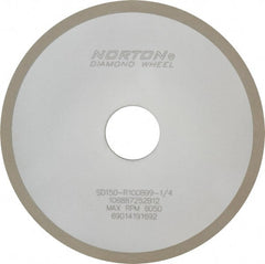 Norton - 6" Diam x 1-1/4" Hole x 1/4" Thick, 150 Grit Surface Grinding Wheel - Diamond, Type 1A1, Very Fine Grade, Resinoid Bond - Exact Tooling