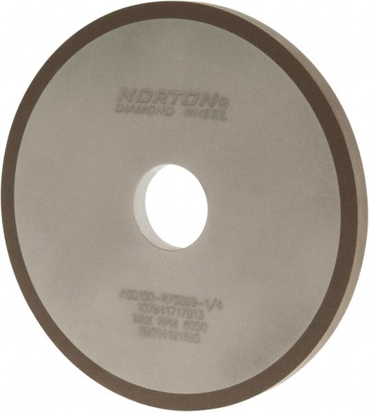 Norton - 6" Diam x 1-1/4" Hole x 3/8" Thick, 150 Grit Surface Grinding Wheel - Diamond, Type 1A1, Very Fine Grade, Resinoid Bond - Exact Tooling