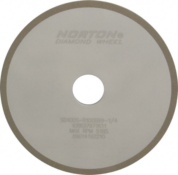Norton - 7" Diam x 1-1/4" Hole x 1/4" Thick, 100 Grit Surface Grinding Wheel - Diamond, Type 1A1, Fine Grade, Resinoid Bond - Exact Tooling