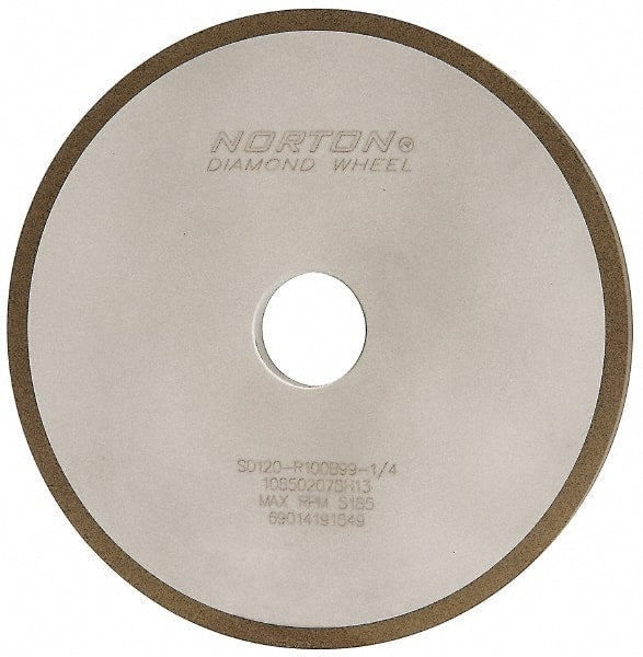 Norton - 7" Diam x 1-1/4" Hole x 3/8" Thick, 120 Grit Surface Grinding Wheel - Diamond, Type 1A1, Fine Grade, Resinoid Bond - Exact Tooling