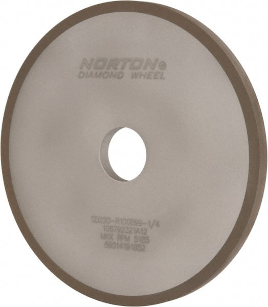 Norton - 7" Diam x 1-1/4" Hole x 3/8" Thick, 220 Grit Surface Grinding Wheel - Diamond, Type 1A1, Very Fine Grade, Resinoid Bond - Exact Tooling