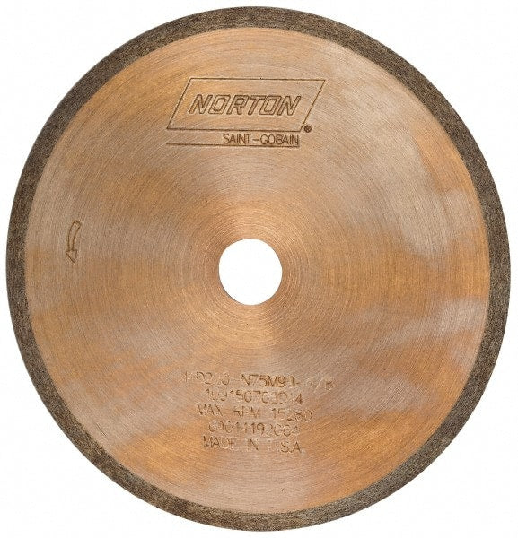 Norton - 4" Diam x 1/2" Hole, 220 Grit Surface Grinding Wheel - Diamond, Type 1A1R, Fine Grade - Exact Tooling