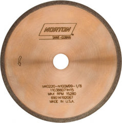 Norton - 4" Diam x 1/2" Hole, 220 Grit Surface Grinding Wheel - Diamond, Type 1A1R, Fine Grade - Exact Tooling