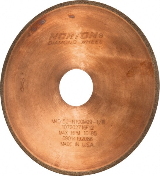Norton - 6" Diam x 1-1/4" Hole, 150 Grit Surface Grinding Wheel - Diamond, Type 1A1R, Medium Grade - Exact Tooling