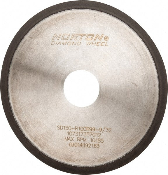 Norton - 6" Diam x 1-1/4" Hole, 150 Grit Surface Grinding Wheel - Diamond, Type 1A1R, Medium Grade - Exact Tooling
