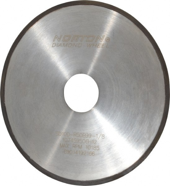 Norton - 6" Diam x 1-1/4" Hole, 100 Grit Surface Grinding Wheel - Diamond, Type 1A1R, Coarse Grade - Exact Tooling