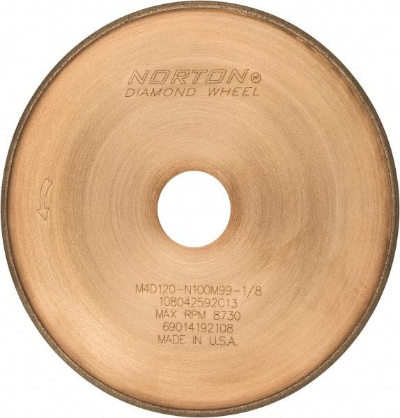 Norton - 7" Diam x 1-1/4" Hole, 120 Grit Surface Grinding Wheel - Diamond, Type 1A1R, Coarse Grade - Exact Tooling