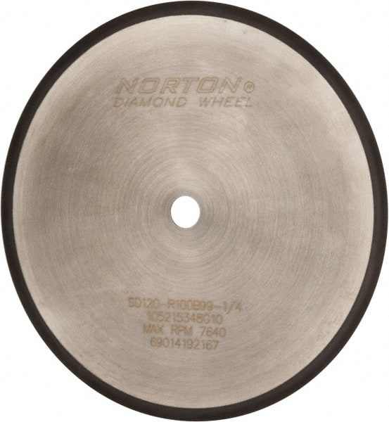 Norton - 8" Diam x 5/8" Hole, 120 Grit Surface Grinding Wheel - Diamond, Type 1A1R, Coarse Grade - Exact Tooling