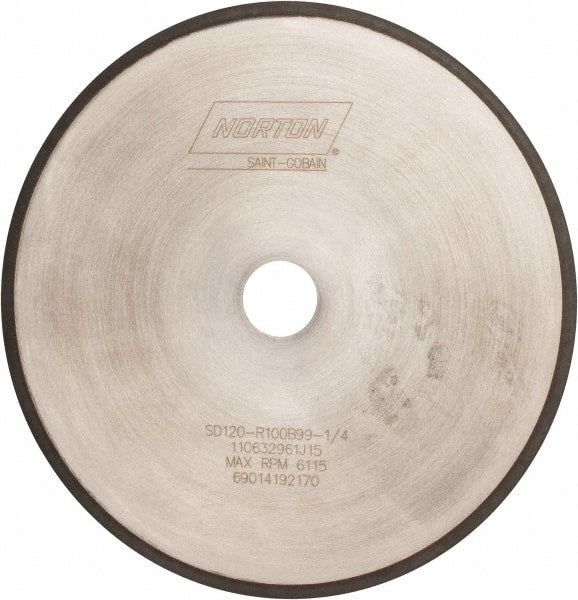 Norton - 10" Diam x 1-1/4" Hole, 120 Grit Surface Grinding Wheel - Diamond, Type 1A1R, Coarse Grade - Exact Tooling