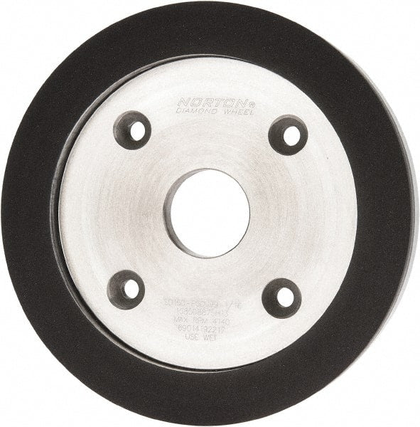 Norton - 6" Diam, 1-1/4" Hole Size, 3/4" Overall Thickness, 150 Grit, Type 6 Tool & Cutter Grinding Wheel - Very Fine Grade, Diamond, P Hardness, Vitrified Bond - Exact Tooling