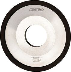 Norton - 4" Diam, 1-1/4" Hole Size, 1/2" Overall Thickness, 180 Grit, Type 12 Tool & Cutter Grinding Wheel - Very Fine Grade, Diamond, Resinoid Bond - Exact Tooling