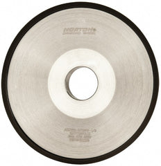 Norton - 6" Diam, 1-1/4" Hole Size, 1" Overall Thickness, 180 Grit, Type 12 Tool & Cutter Grinding Wheel - Very Fine Grade, Diamond, Resinoid Bond - Exact Tooling