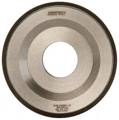 Norton - 4" Diam, 1-1/4" Hole Size, 1/2" Overall Thickness, 180 Grit, Type 12 Tool & Cutter Grinding Wheel - Very Fine Grade, Diamond, Resinoid Bond - Exact Tooling