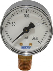 Wika - 2" Dial, 1/4 Thread, 0-200 Scale Range, Pressure Gauge - Lower Connection Mount, Accurate to 3-2-3% of Scale - Exact Tooling