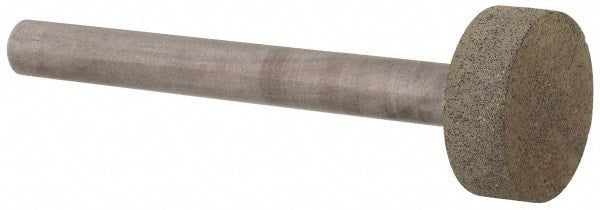 Norton - 3/4" Head Diam x 1/4" Head Thickness CBN Grinding Pin - 1/4" Shank Diam x 2-1/4" Shank Length, Fine Grade, 100 Grit - Exact Tooling