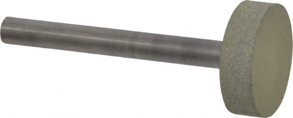 Norton - 1" Head Diam x 1/4" Head Thickness CBN Grinding Pin - 1/4" Shank Diam x 2-1/4" Shank Length, Fine Grade, 100 Grit - Exact Tooling