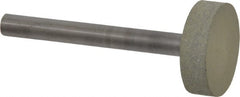 Norton - 1" Head Diam x 1/4" Head Thickness CBN Grinding Pin - 1/4" Shank Diam x 2-1/4" Shank Length, Fine Grade, 100 Grit - Exact Tooling
