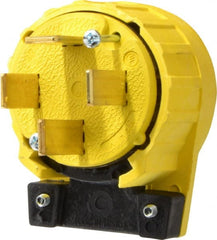 Pass & Seymour - 120/208 VAC, 60 Amp, 18-60P NEMA, Angled, Ungrounded, Specification Grade Plug - 4 Pole, 4 Wire, Yellow - Exact Tooling