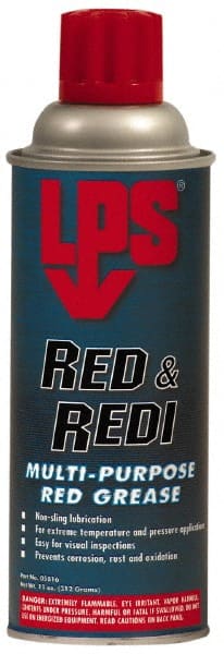 LPS - 11 oz Aerosol General Purpose Grease - Red, 450°F Max Temp, NLGIG 2, - Exact Tooling